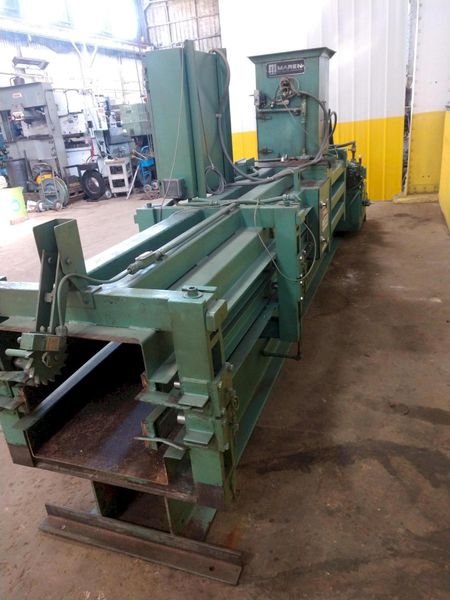 15" X 15" X 15 HP MAREN MODEL #111-297 HYDRAULIC HORIZONTAL AUTOMATIC CONTINUOUS BALER: STOCK #1