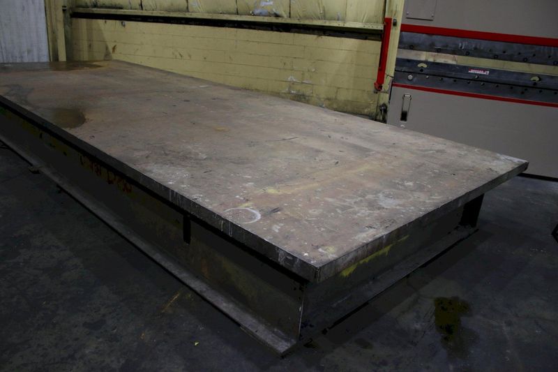 99-1/4" X 257" X 3" STEEL PLATE ON STAND: STOCK #74980