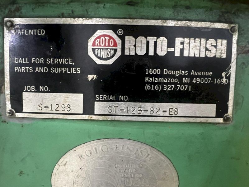 12 CU FT HAMMOND ROTO-FINISH MODEL #ST-12 ROTARY BOWL VIBRATORY PARTS DEBURRING FINISHER: STOCK