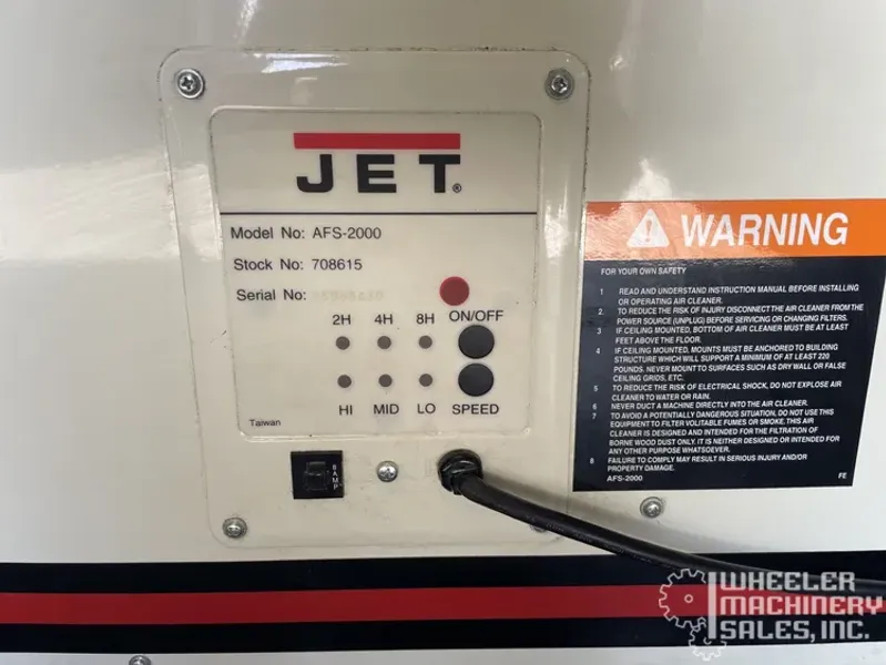 JET AFS-2000 Air Filtration System #8119 #2