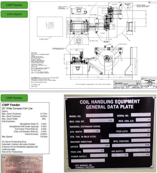18” X .175”  CWP MODEL #SFAC4-20 SPACE-SAVER AUTOMATIC DOUBLE END SERVO COIL FEED LINE: STOCK #2