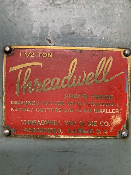 Threadwell 1-1/2 Ton Arbor Press