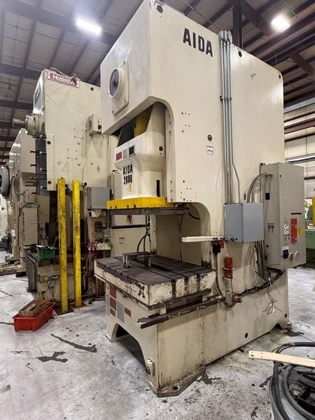 200 ton Aida NC1-2000(2) Used Single Point Gap Mechanical Metal Stamping Press For Sale, Year 20