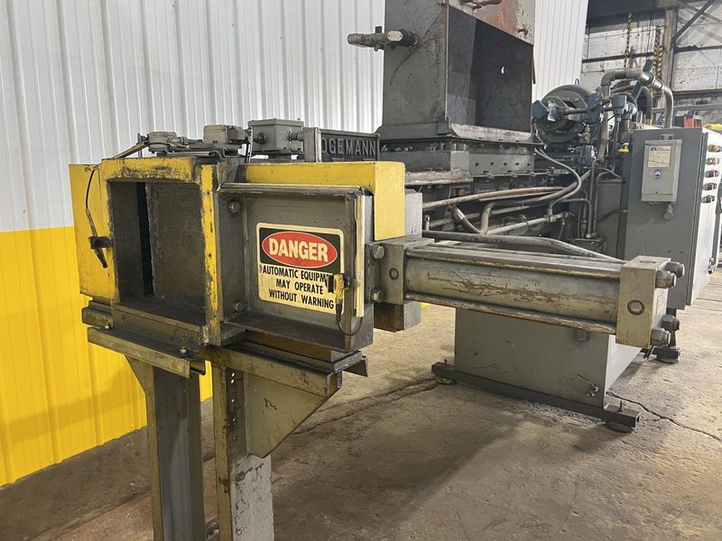 12" X 12" LOGEMANN MODEL #1212 HYDRAULIC SCRAP METAL BALER / BRIQUETTER: STOCK #11504