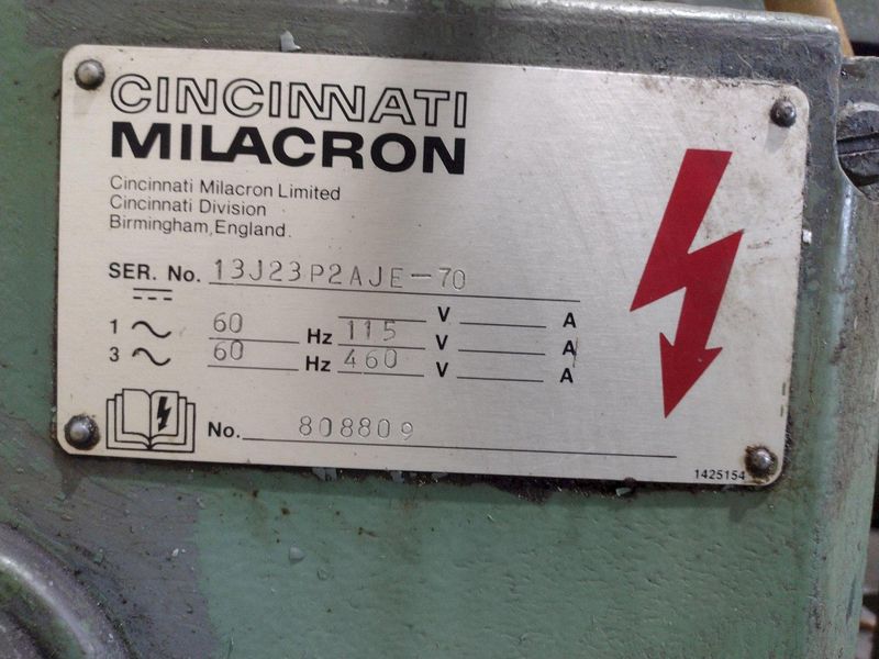 #2 CINCINNATI MODEL #207 HORIZONTAL MILL WITH VERTICAL TOOLMAKERS OVERARM: STOCK #22270