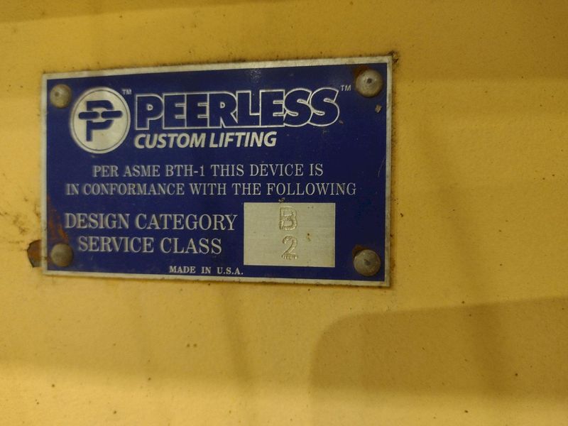 40,000 LBS (20 TON) X 10' PEERLESS CRANE SPREADER BAR LIFTING BEAM: STOCK #22643