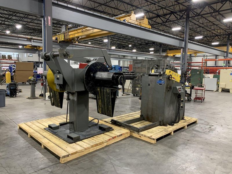 2500 lbs. x 12" Coe Press Equipment Double End Reel and Powered Straightener