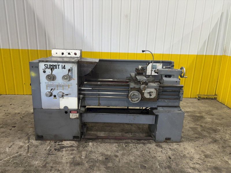 14" X 40" SUMMIT MODEL #14 ENGINE LATHE. 2" HOLE: STOCK #23258