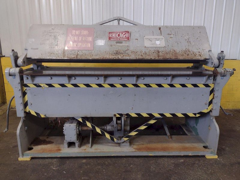 8' x 10 GAUGE CHICAGO D&K MODEL #PBP8135-8 POWERED BOX & PAN FINGER BRAKE: STOCK #15201