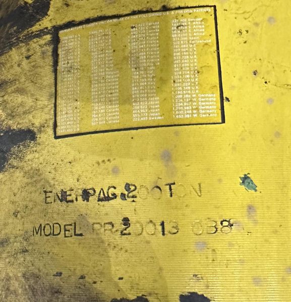 200 TON LAFAYETTE H-FRAME HYDRAULIC PRESS WITH ENERPAC  #RR20013 RAM CYLINDER : STOCK #22344