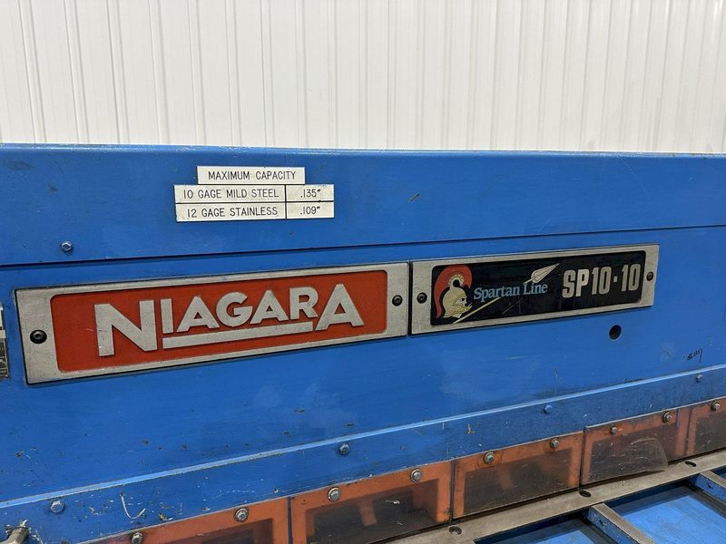 10' X 10 GAUGE NIAGARA MODEL #SPARTAN SP10-10 HYDRAULIC SHEAR: STOCK #22633