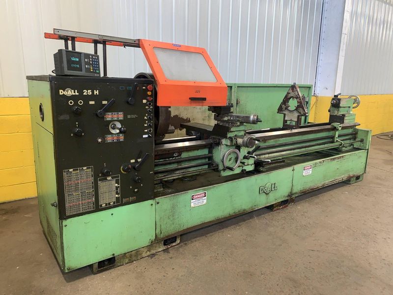 25" X 120" DOALL ROMI MODEL 25H GAP BED ENGINE LATHE W/ 4" HOLE: STOCK #12892
