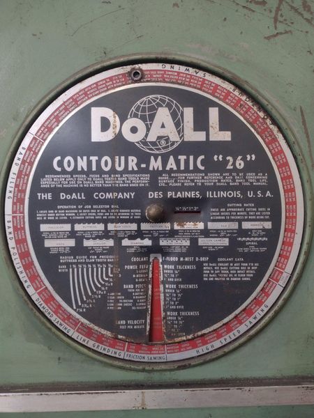 26" DOALL MODEL #26-4 CONTOUR-MATIC VERTICAL HIGH SPEED BAND SAW: STOCK 18313