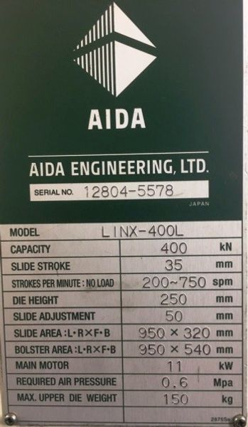 45 TON AIDA SSDC PRESS