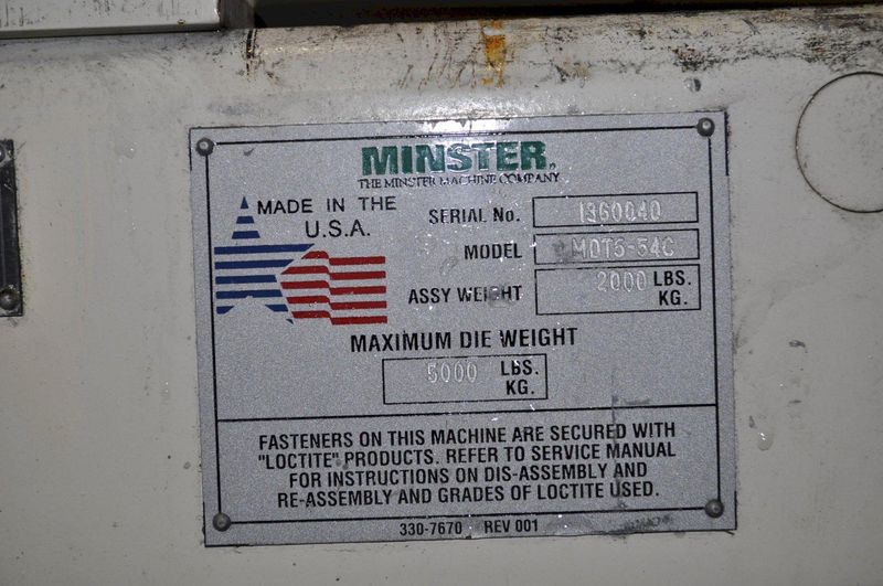 5000 LB MINSTER DIE TRANSFER TABLE