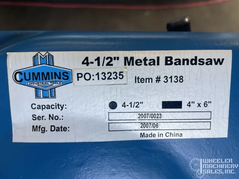 2007 CUMMINS 3138 Horizontal Band Saw #8321 #1