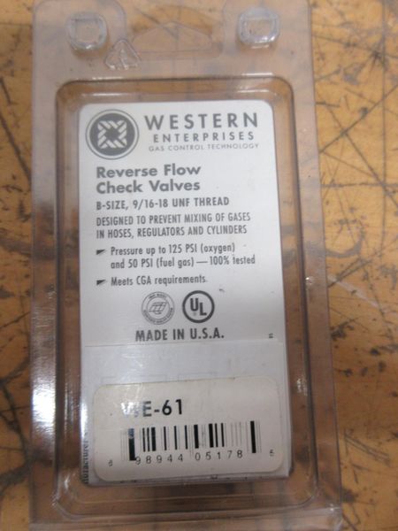 Western Enterprises Reverse Flow Check Valves Size B (11 Sets), with Other Brass Check Valves- Auction Item