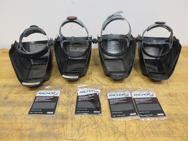 Jackson Safety Welding Helmets, (4pcs) Fixed Shade with New Hardened Glass Filler Plates- Auction Item