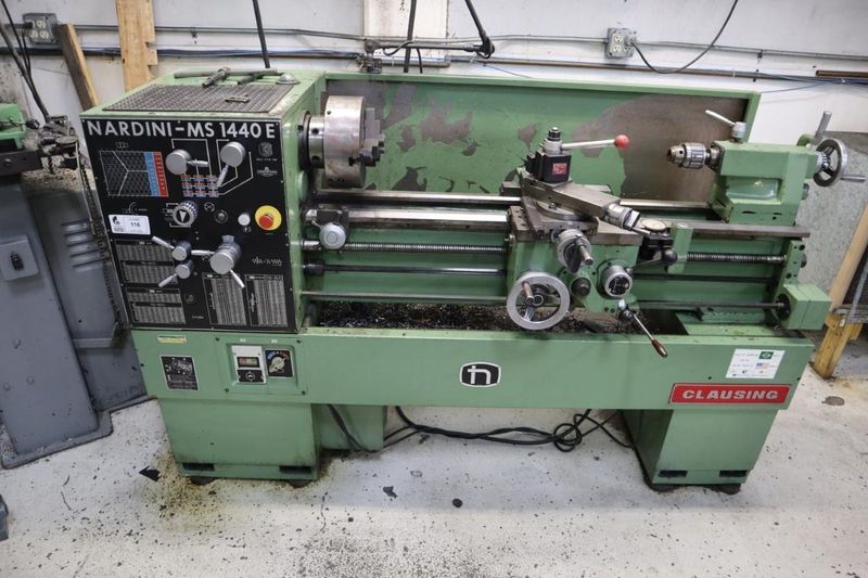 Nardini MS 1440E Manual Lathe, 10" 3-Jaw Chuck, Quick Changer Tool Post, Tailstock, Compound Cross Slide- Auction Item