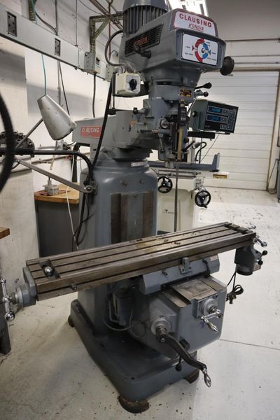 Clausing Kondia 9"x48" Knee Mill, Acu-Rite Millrite 2-Axis DRO, Quill Feed, X-Axis Servo Power Feed- Auction Item