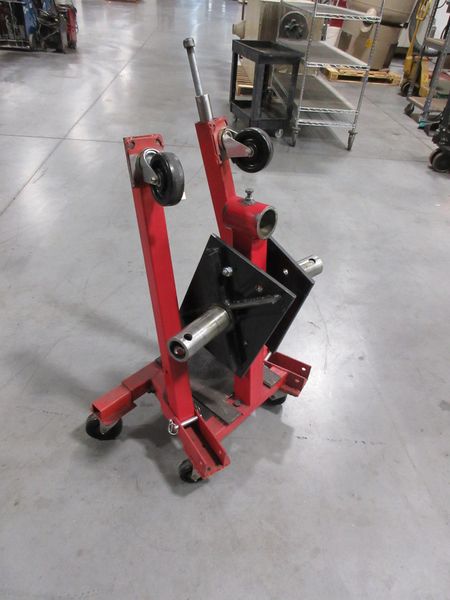 Pittsburgh 1 Ton Rolling Engine Stand Base, with Folding Legs and Engine Mount Plates- Auction Item