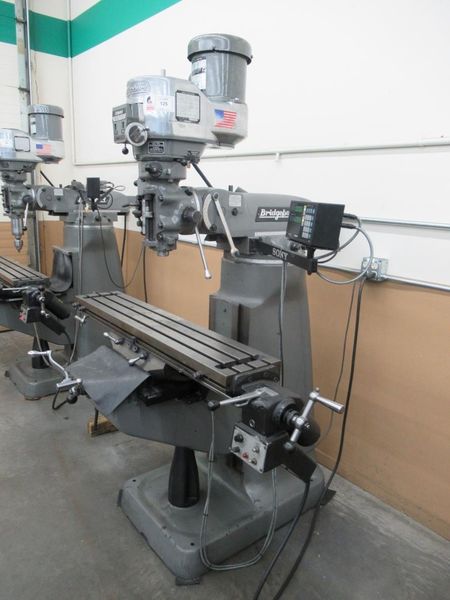 Bridgeport Series I-2HP Vertical Knee Mill, Sony Millman 2-Axis DRO, 9"x 48" Table, X-Axis Power Feed, Power Quill Feed, Chrome Ways- Auction Item