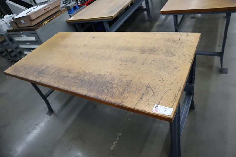 Work Bench, Wood Top, Metal Legs- Auction Item