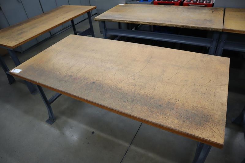 Work Bench, Wood Top, Metal Legs- Auction Item