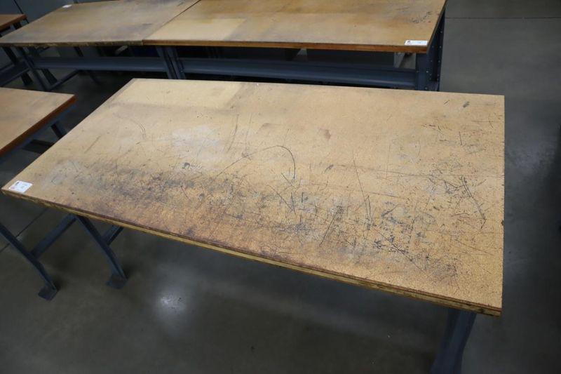 Work Bench, Wood Top, Metal Legs- Auction Item