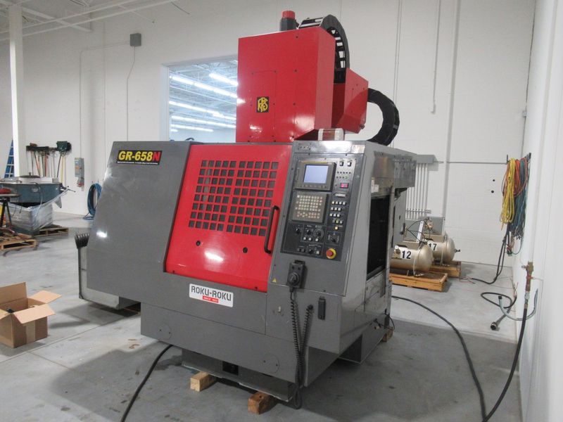 Roku-Roku GRM-658 CNC Vertical Machining Center, Fanuc 16i-M, 12 ATC, Renishaw NC3- Auction Item