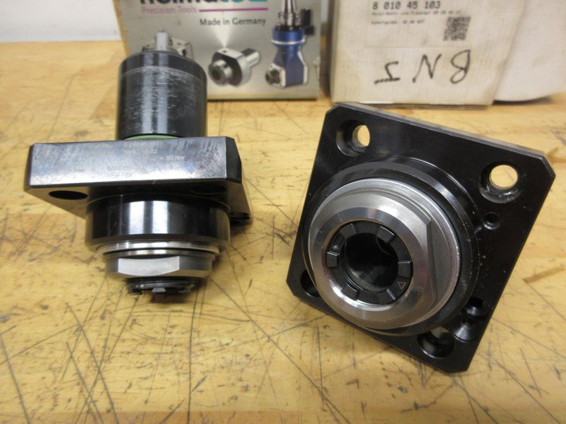 Heimatec 8 010 45 103 (2pcs) BMT45 Axial ER25 Collet Live Tool Holder, Tool drive - Flat (DIN 1809) **Used**- Auction Item