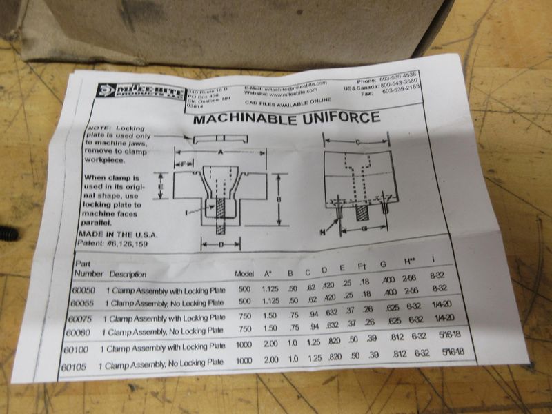 Mitee-bite Products Inc 60150 Machinable Fixture Clamp Wedge 1/2-13 5902lb, (5pcs) in Packages- Auction Item