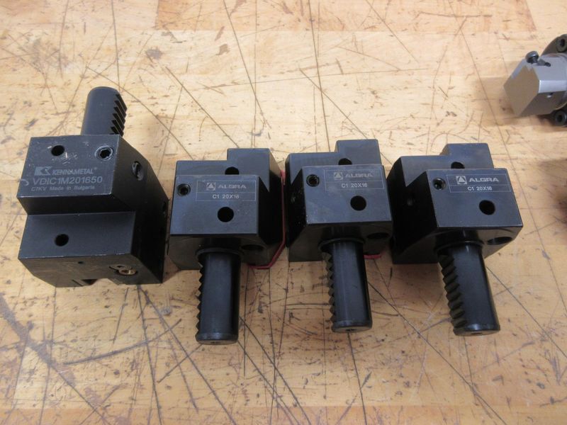 VDIC 20mm Shank Metric Tool Holders for 1/2 & 5/8" Stick Tools, and (2) Kennametal KM32 Quick Change Holders and (5) Inserted Heads- Auction Item