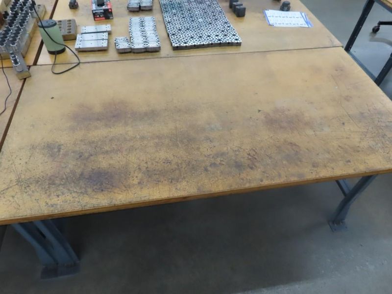 Work Bench, Wood Top, Metal Legs- Auction Item