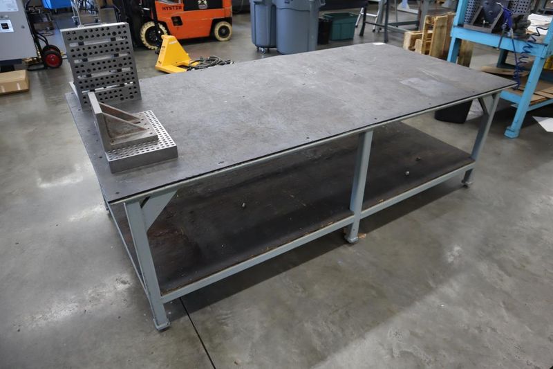 HD Steel Table w Plastic Surface - NO CONTENTS- Auction Item