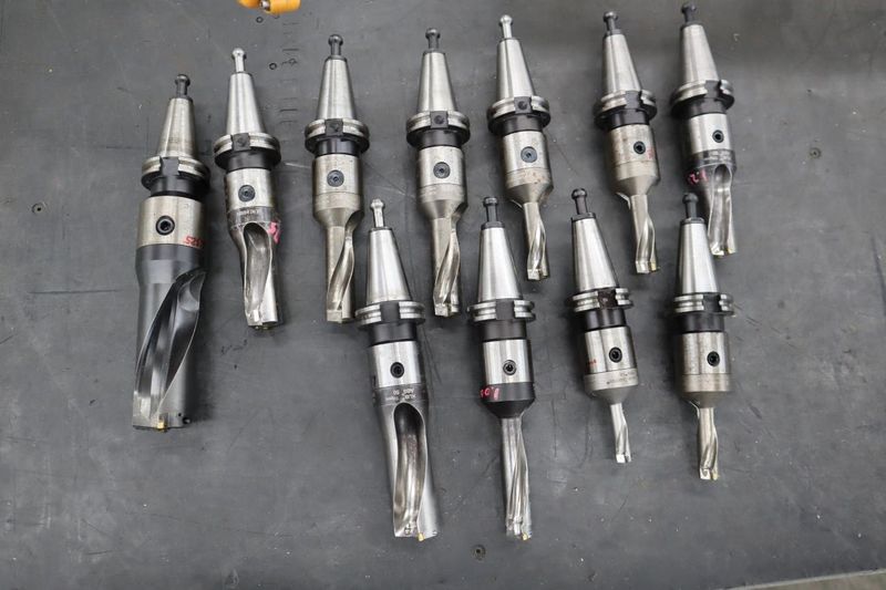 Komet Thru Spindle Coolant Insert Drills (9) ABS50 (1) ABS63 -All CT40 Taper Tool Holders- Auction Item