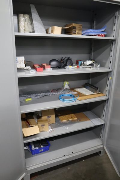Lyon Heavy Duty steel Cabinet, 2 Doors, 4 Adjustable Shelves, Contents- Auction Item