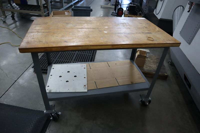 Portable Work Bench on Heavy Duty Casters- Auction Item