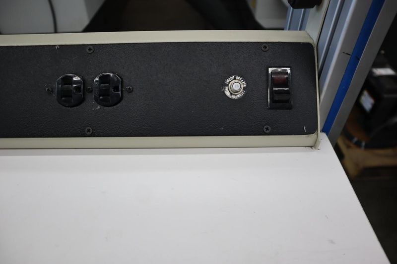 Work Bench with Formica Top, Lower Shelf, 110 Volt Power Strip - CONTENTS NOT INCLUDED- Auction Item