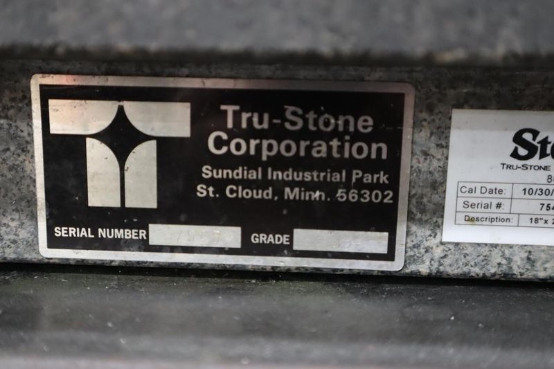TruStone Grey Granite Surface Plate, 2-Ledge, Grade B w Portable Steel Stand, Lower Shelves, 24" x 18" x 4" - Auction Item