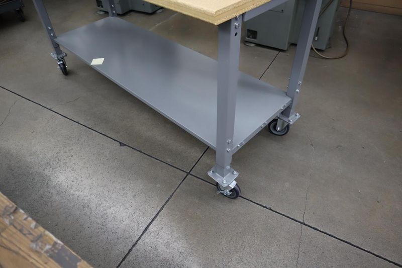 Portable Work Bench, Wood Surface, Lower Shelf, Heavy Duty Casters- Auction Item