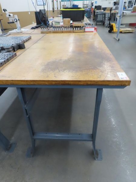 Work Bench, Wood Top, Metal Legs- Auction Item