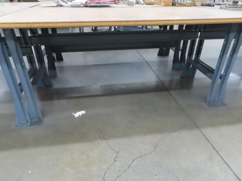 Work Bench, Wood Top, Metal Frame- Auction Item