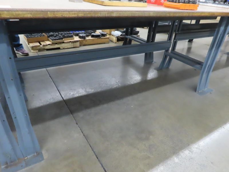 Work Bench, Wood Top, Metal Frame - NO CONTENTS- Auction Item
