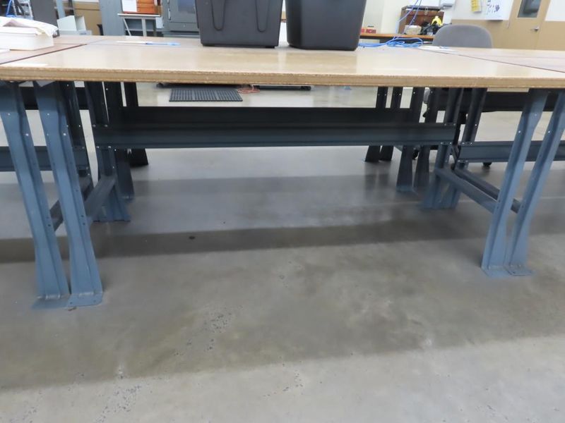 Work Bench, Wood Top, Metal Frame- Auction Item