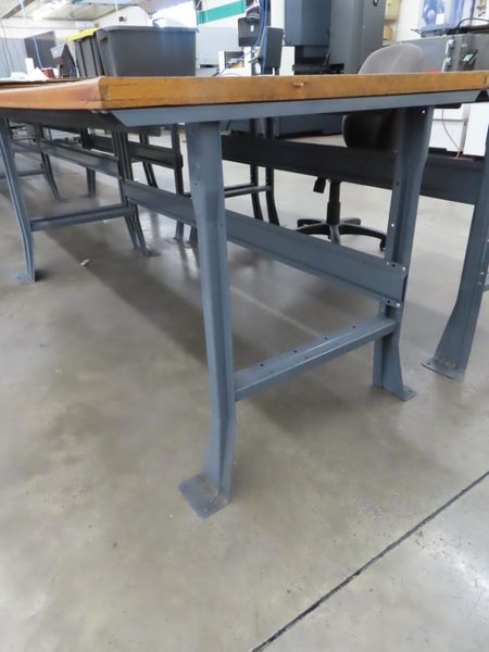 Work Bench, Wood Top, Metal Frame- Auction Item