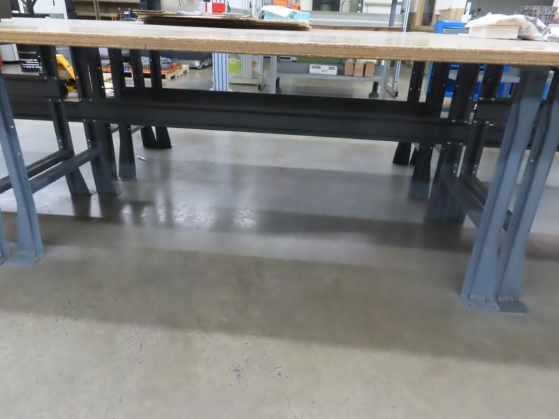 Work Bench, Wood Top, Metal Legs- Auction Item