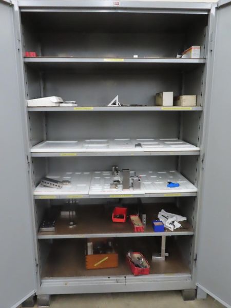 Lyon 2-Door Metal Cabinet w Contents- Auction Item
