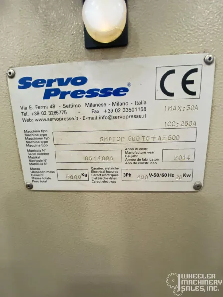 (2014) 24" x .236" SERVOPRESSE SP SERIES SERVO COMPACT PRESS FEED LINE #8415