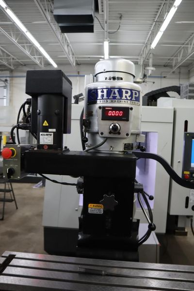 Sharp LMV-50/DVS 3-Axis CNC Vertical Knee Mill, Acu-Rite MILLPWR CNC Control, Electronic Variable Speed Drive